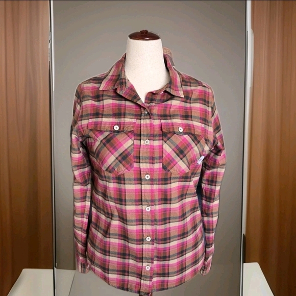 Stio Tops - Stio Women’s Organic Cotton Plaid Flannel Long Sleeve Button Down Shirt Large